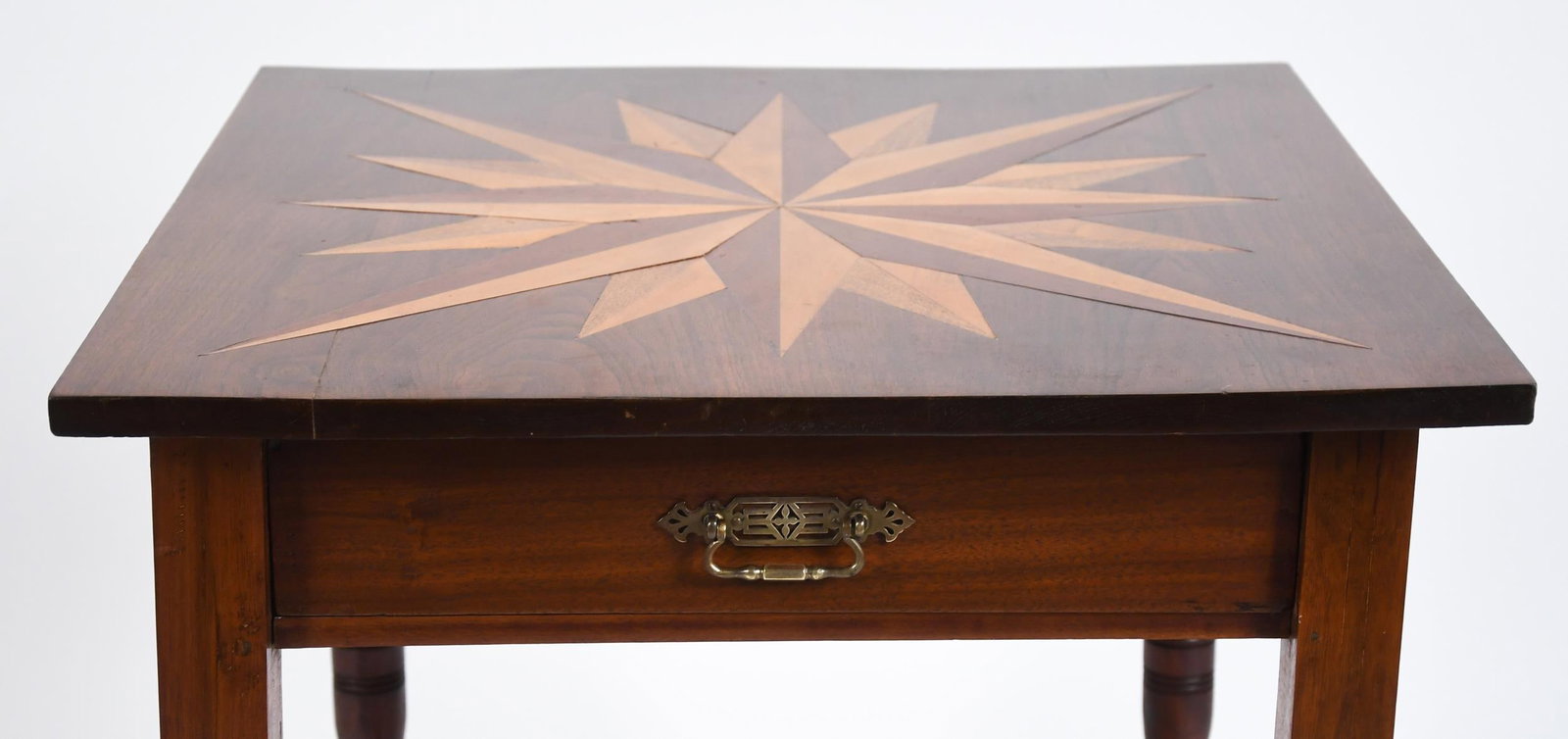 19TH C. INLAID WALNUT LAMP TABLE. - 5