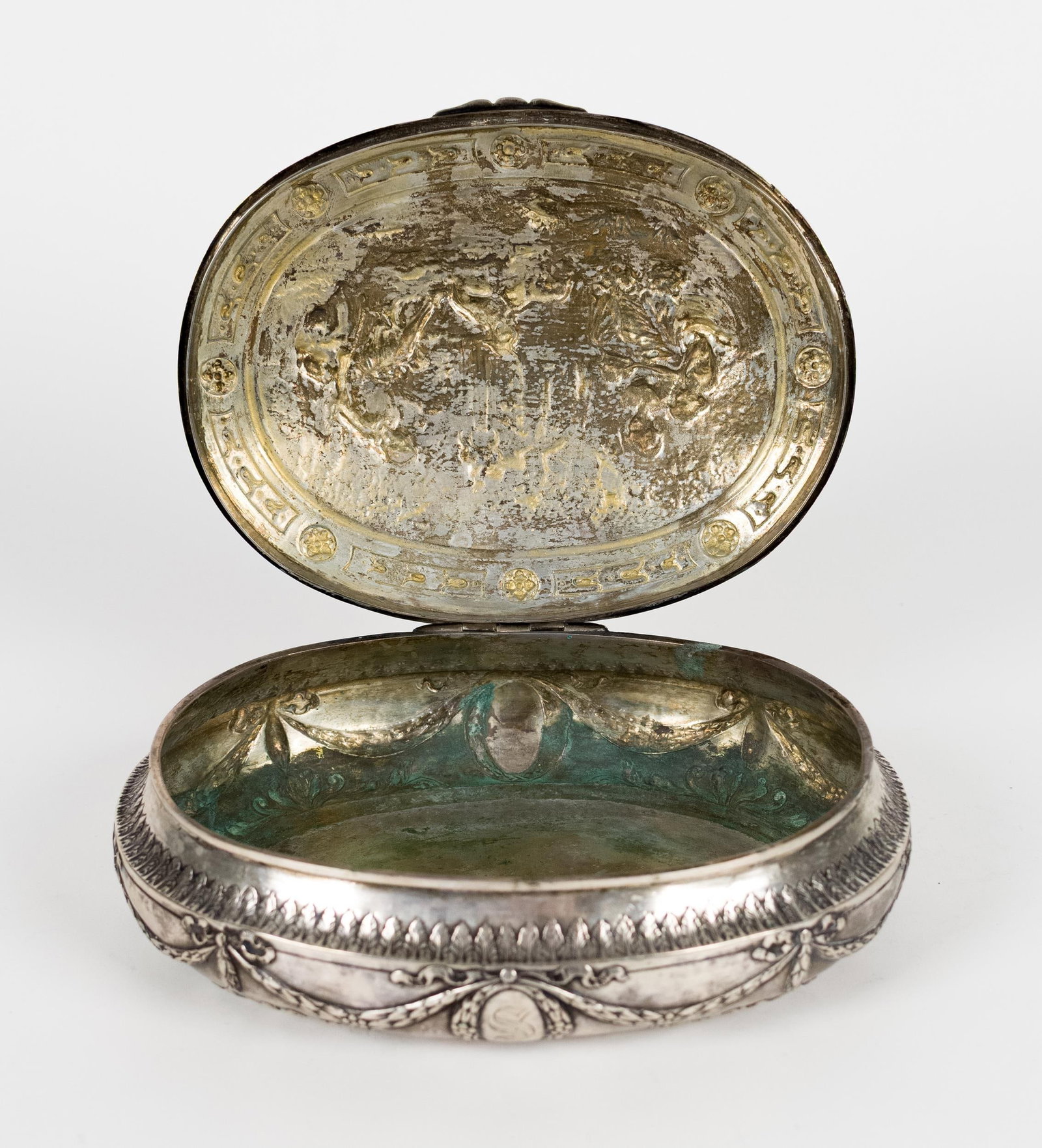 ANTIQUE CONTINENTAL SILVER BOX. - 5