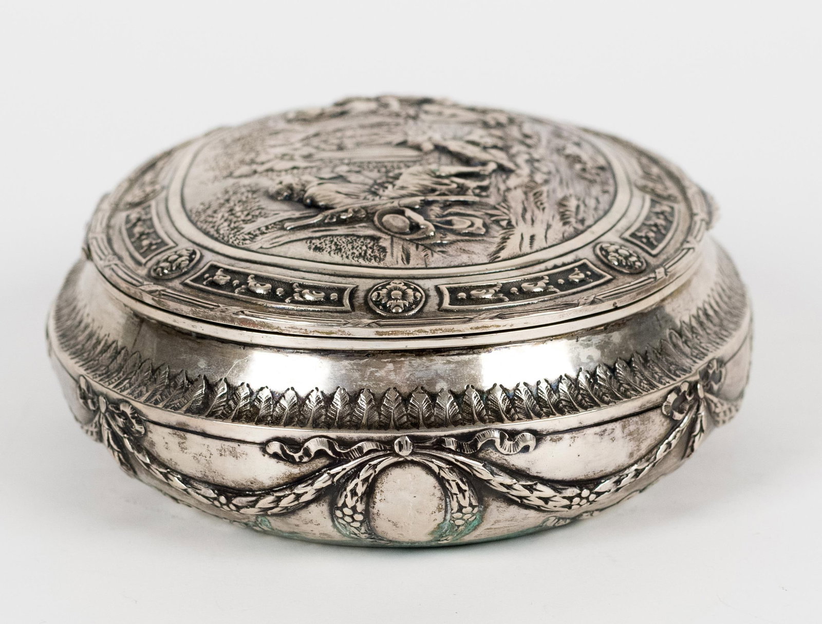 ANTIQUE CONTINENTAL SILVER BOX. - 7