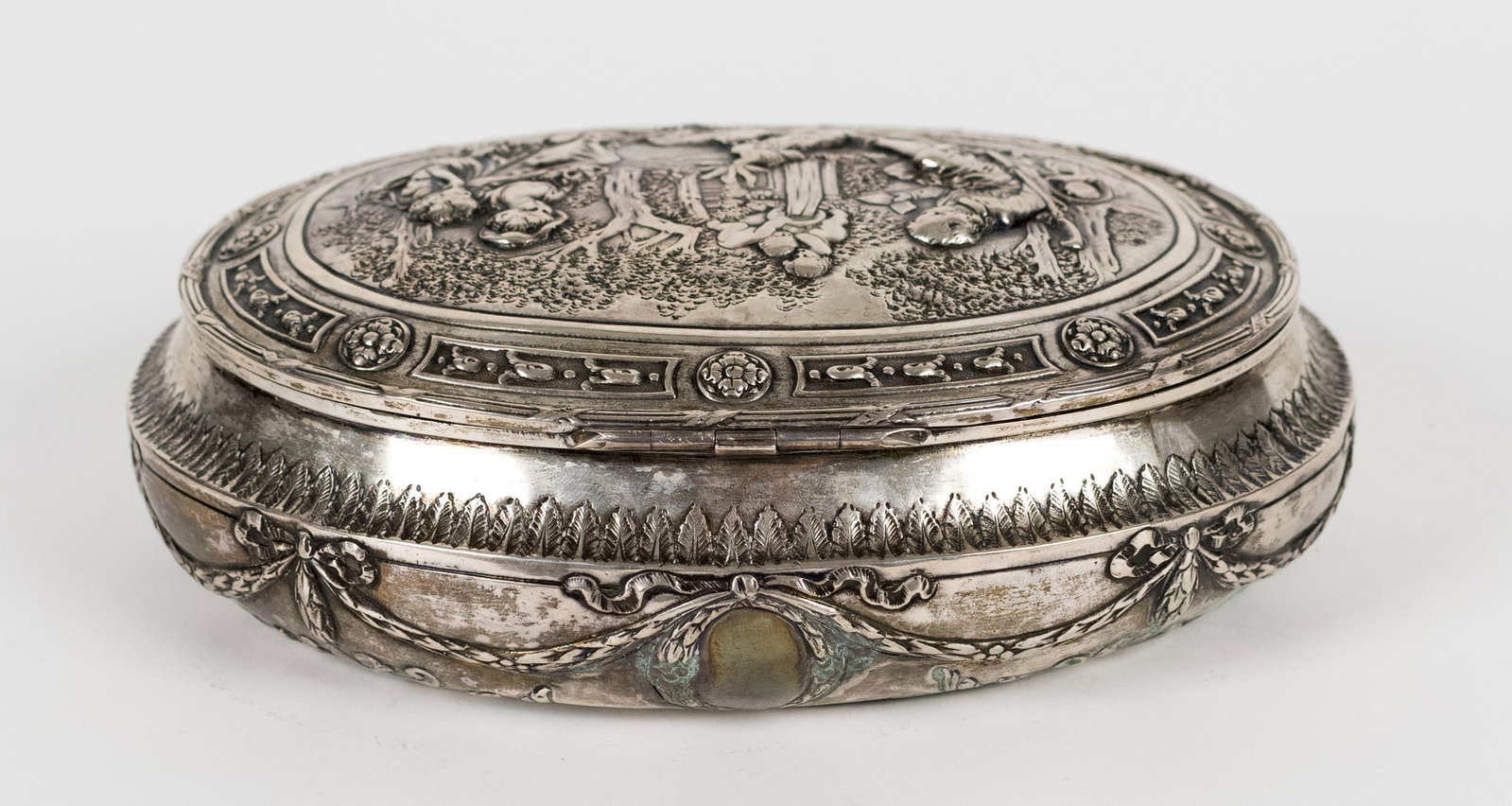 ANTIQUE CONTINENTAL SILVER BOX. - 8