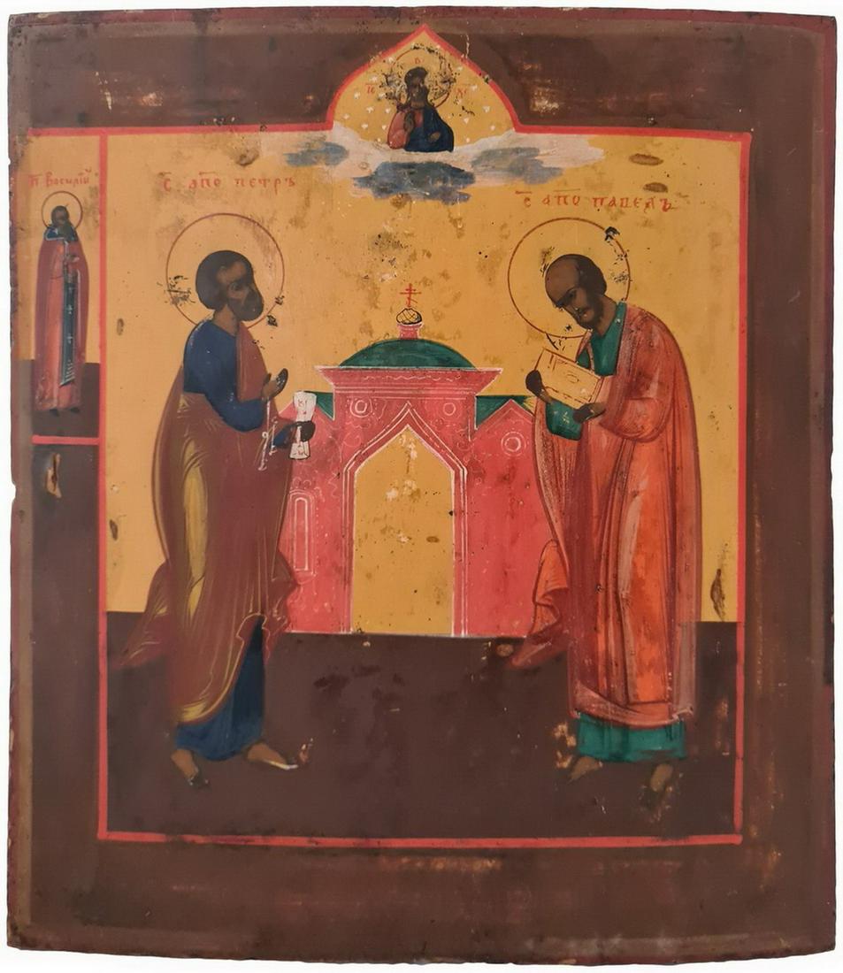 Russian icon "Saints Peter and Paul". - 19th. century; (1 of 1)