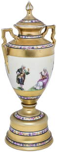 Porcelain vase. Vienna Porcelain Manufactory. 19th: Porcelain vase. Vienna Porcelain Manufactory. 19th century. 38x13x11 cm. hand-painted, gilding. 38x13x11 cm.