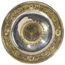 [Russian]. Silver dish with Russian Empire coat of arms, decorated with floral ornaments on the