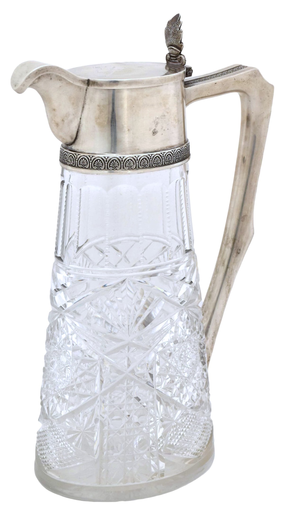 Russian crystal carafe with mount. - Russia, 19th cent. - 16x9x25 cm. (1 of 4)
