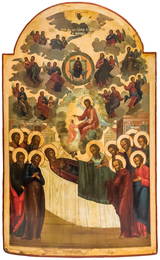 [Large]. Russian icon "The Dormition of the Mother of God". - Central Russia, late 18th cent. -