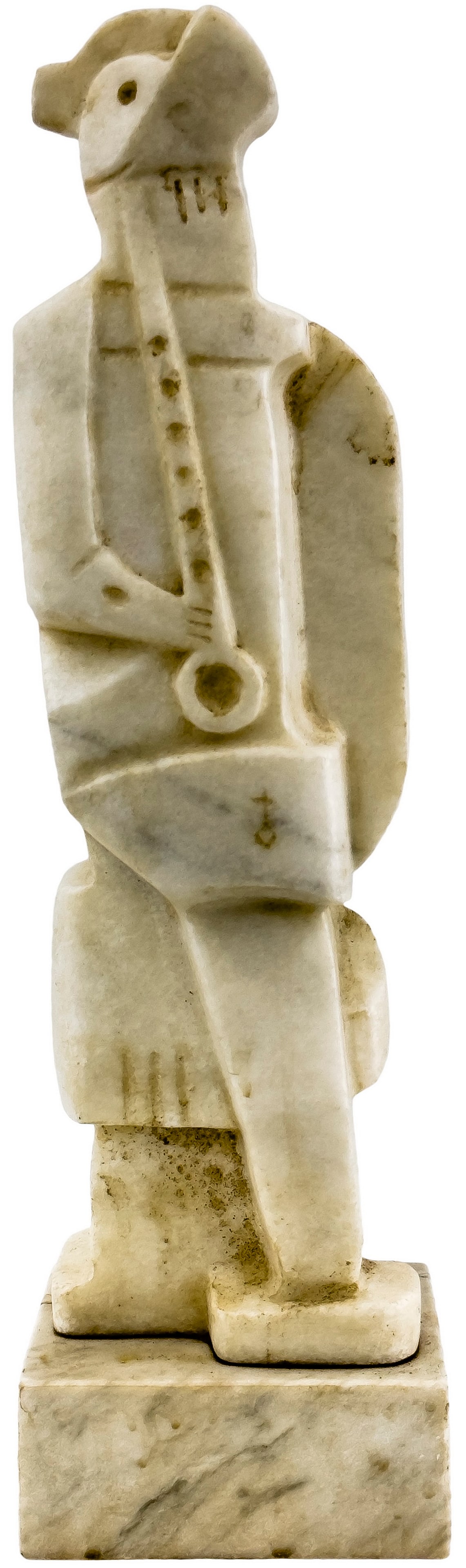 Lipshitz, J. Figure "The man with the pipe". - 1914. - 45x12,5x10,5 cm.: Lipshitz, J. Figure "The man with the pipe". - 1914. - 45x12,5x10,5 cm. Stone.