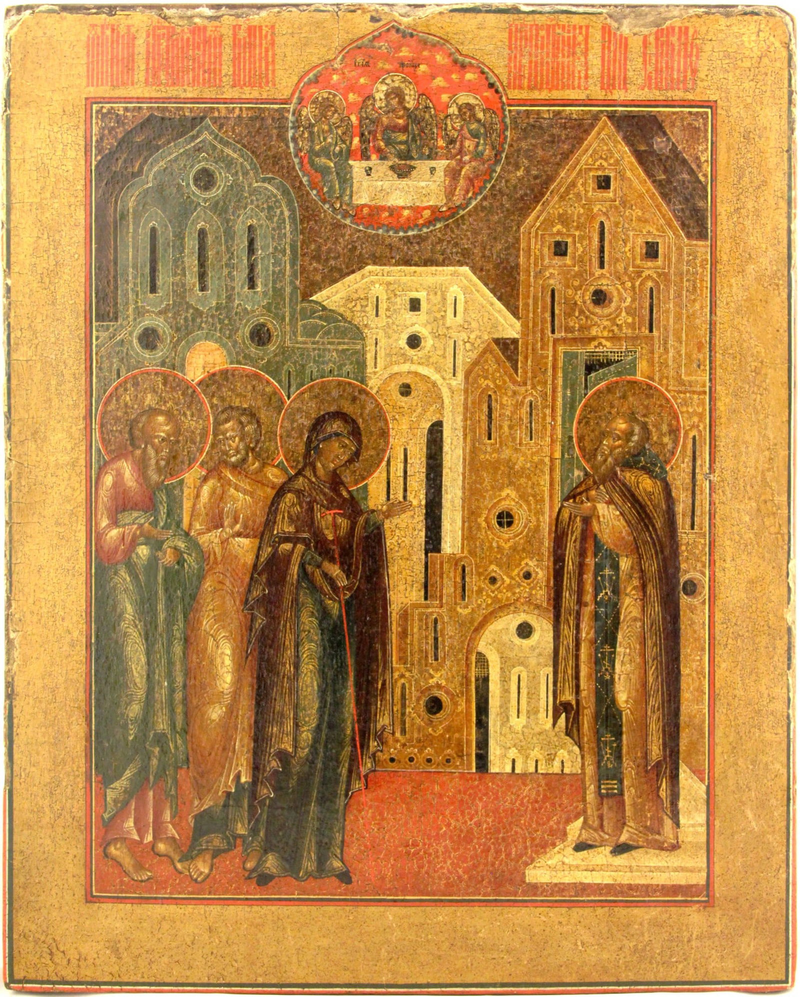[Large] Russian icon "Appearance of the Mother of God to the Venerable Sergei Radonezh". - Russia, (1 of 1)
