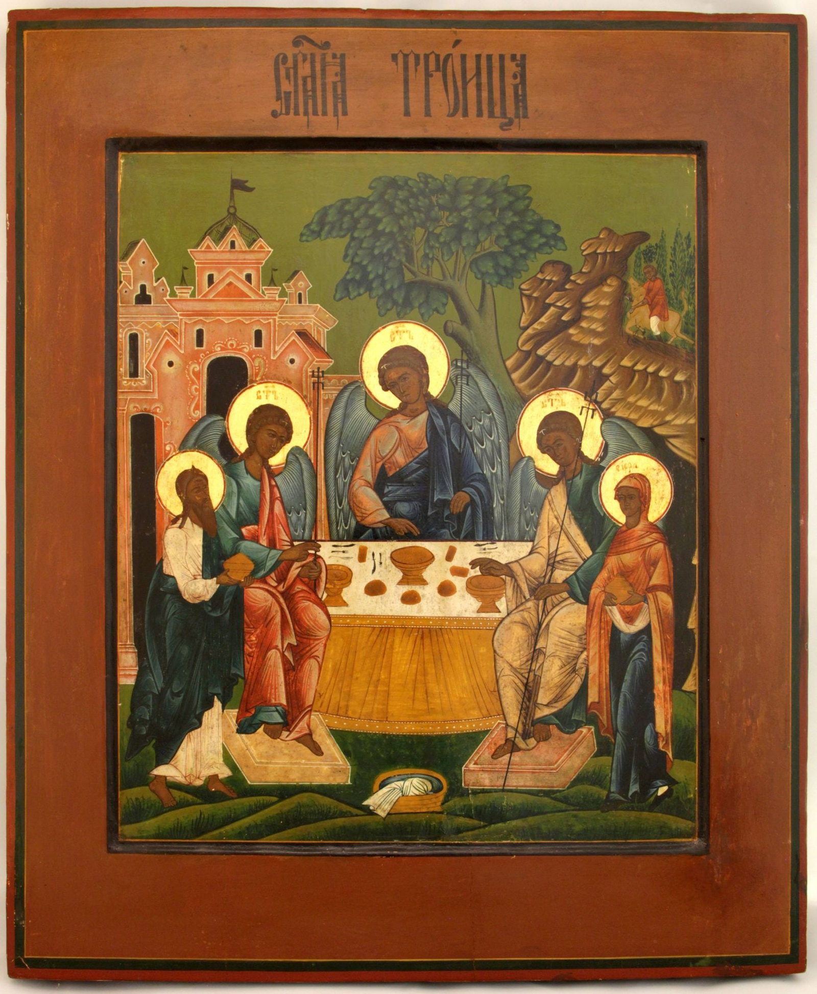 [Large] Russian icon "Old Testament Trinity". - Russia, 19th century. - 54x44 cm. (1 of 1)