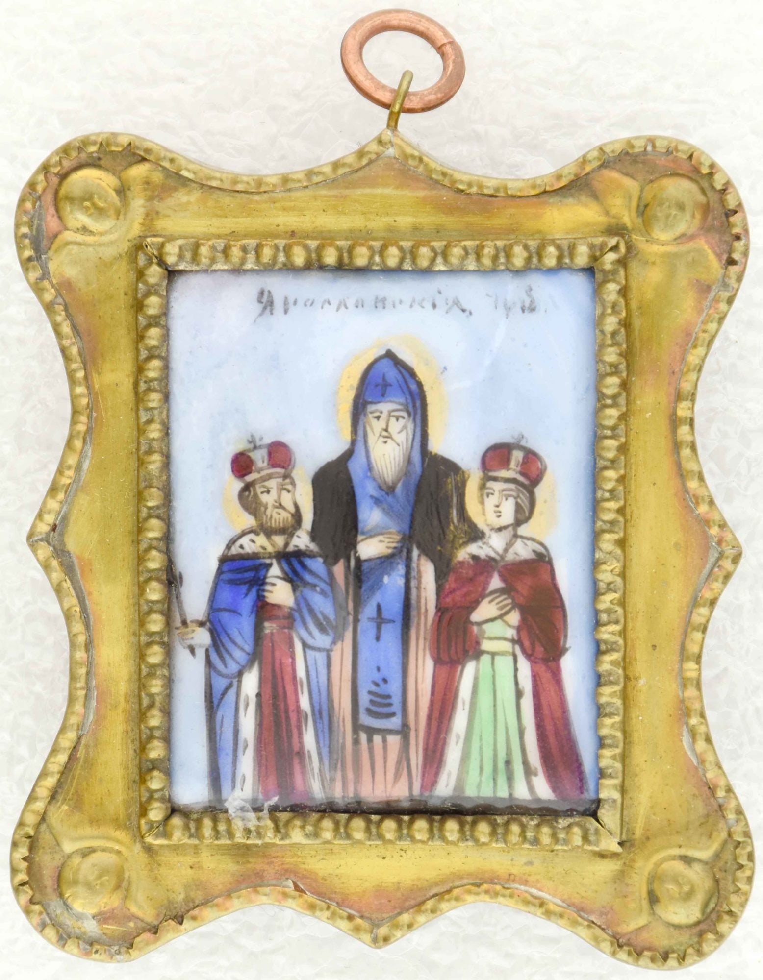 Russian icon, pendant "Saint princes of Yaroslavl (Theodore, David, Konstantin and Basil with (1 of 2)