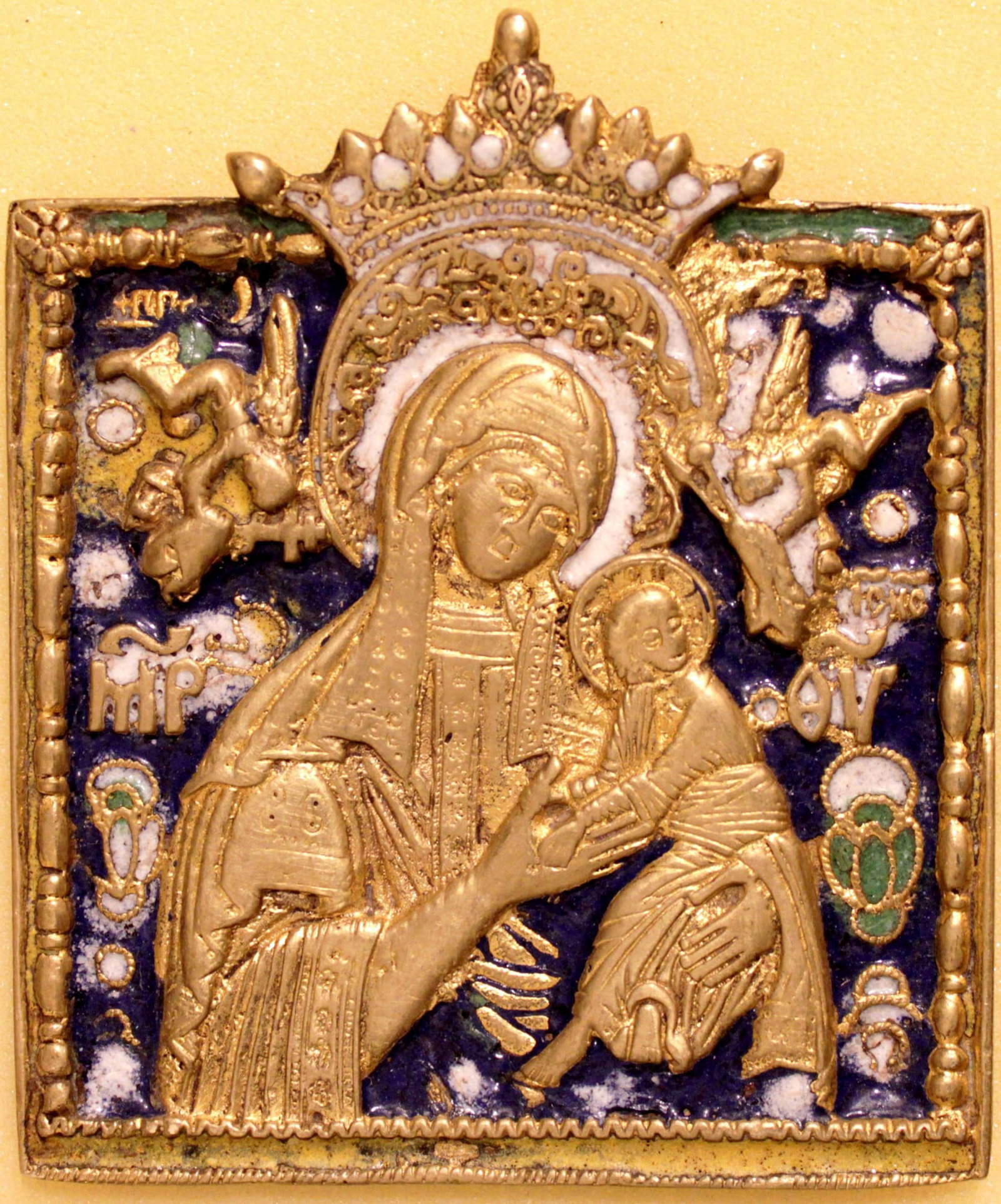 Russian icon "Our Lady of Passion". - Russia, 19th century. - 10x8 cm. (1 of 1)