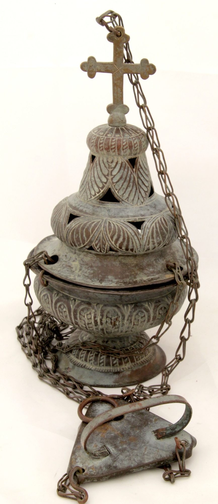 [Russian]. Thurible with chain. - Russia, 19th century. - 14x27 cm. (1 of 1)
