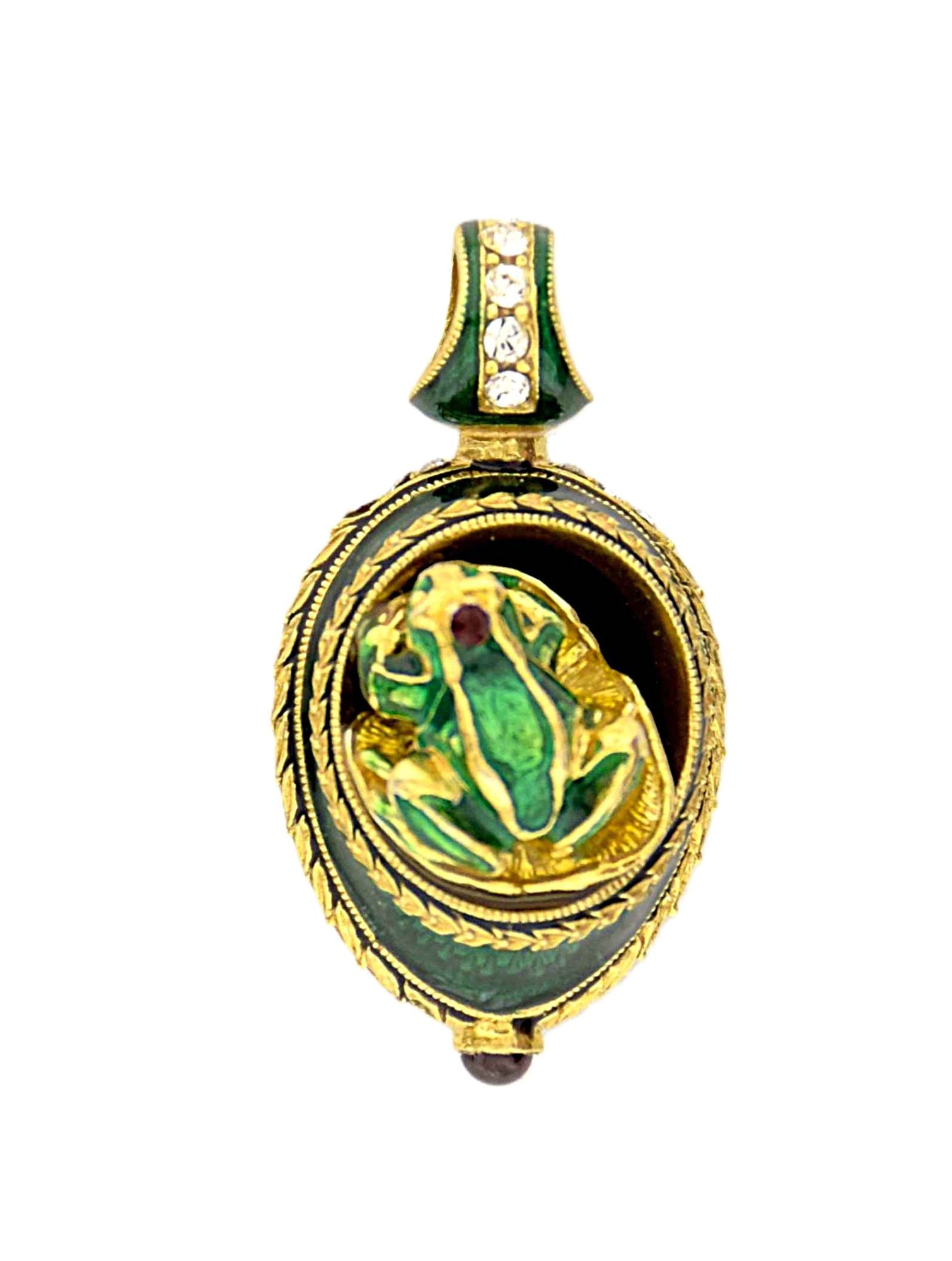 [Russian]. Silver pendant in the form of an Easter egg "Frog". - Russia, 20th century. - 1,5x3 cm. (1 of 3)