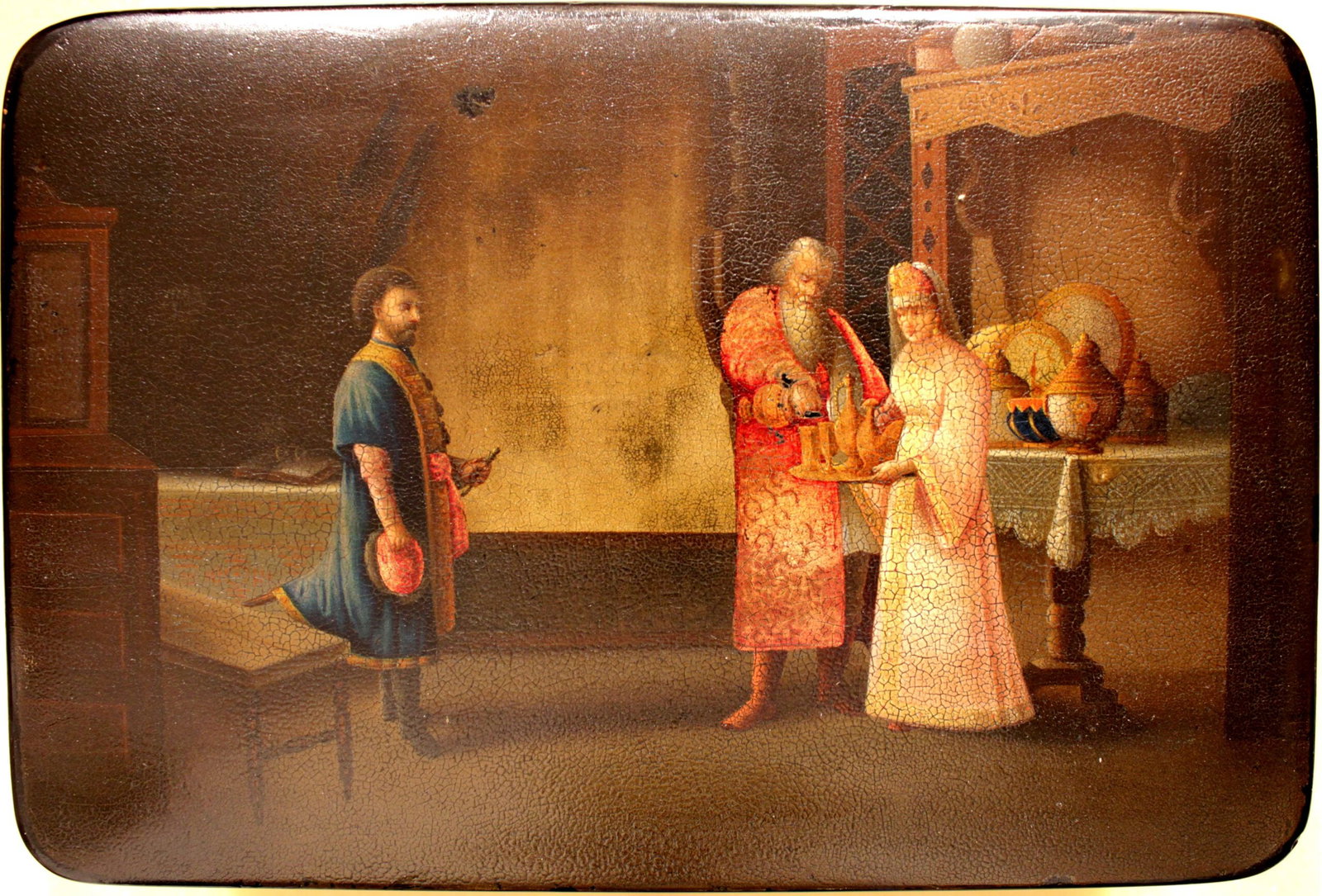 [Russian]. Russian lacquer box "Russian traditional rite". - Russia, Vishnyakov's manufacture, (1 of 3)