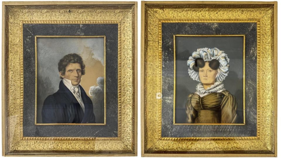 Luderitz, Gustav Karl Friedrich. Paired portraits. - 1830. Watercolor on paper, ink. - 31x27 cm. (1 of 8)