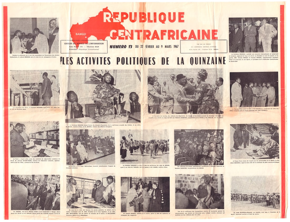 [Soviet]. [Poster "Central African Republic : Political activities"]. Republique Centrafricaine : (1 of 1)