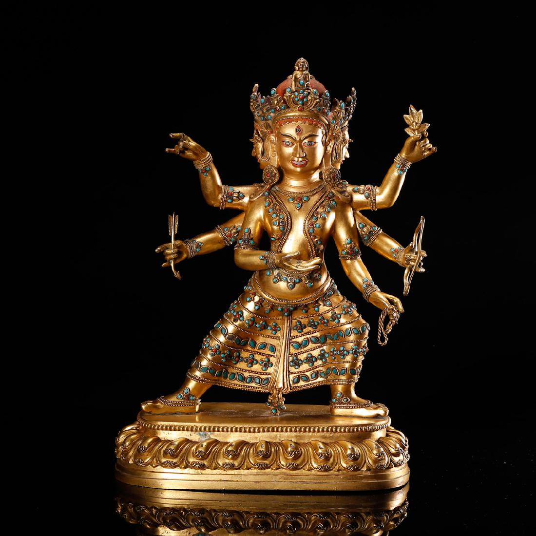 CHINESE GILT BRONZE BUDDHIST FIGURE (1 of 9)