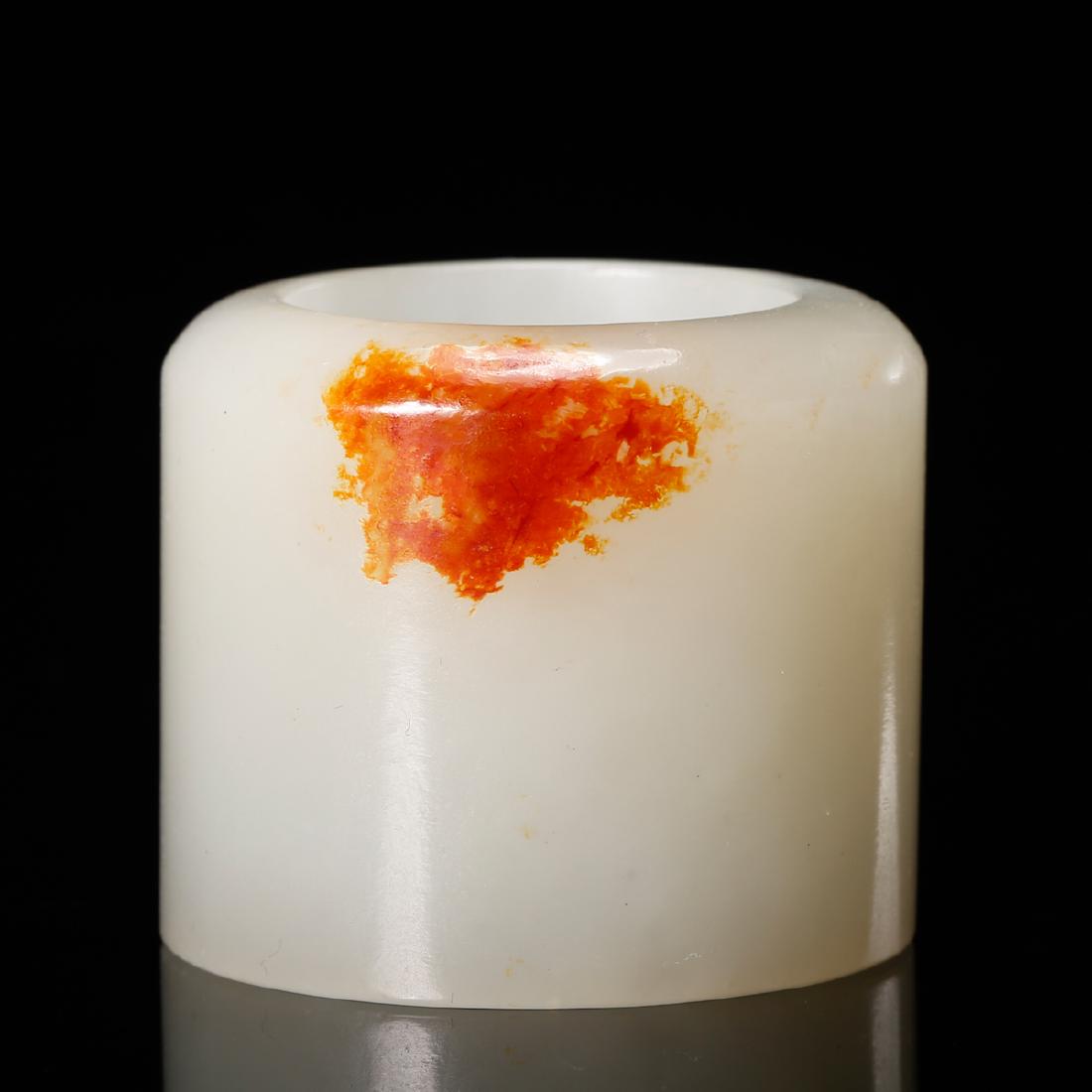 CHINESE WHITE JADE THUMB RING (1 of 5)