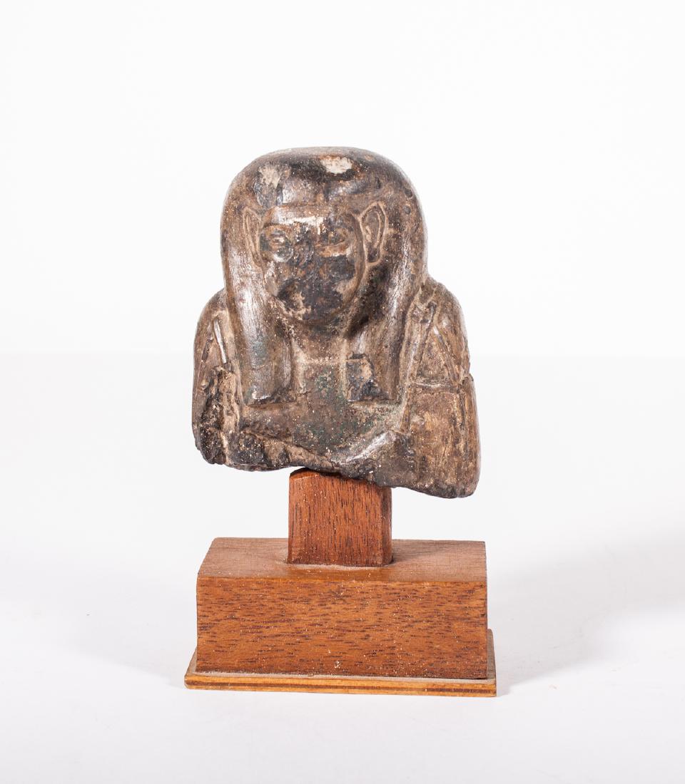 ANCIENT EGYPTIAN STONE USHABTI: Height: 4.7 inches. Height: 12cm
