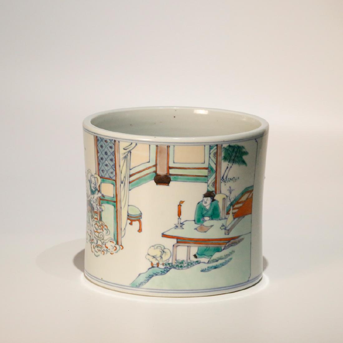 CHINESE FAMILLE ROSE PORCELAIN BRUSH POT (1 of 9)