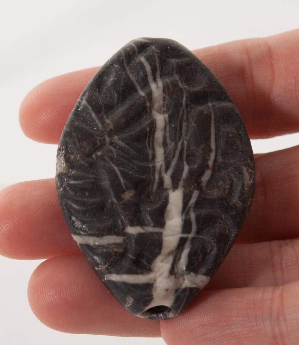 LARGE ANCIENT SUMERIAN BLACK AND WHITE MARBLE STAM (1 of 9)