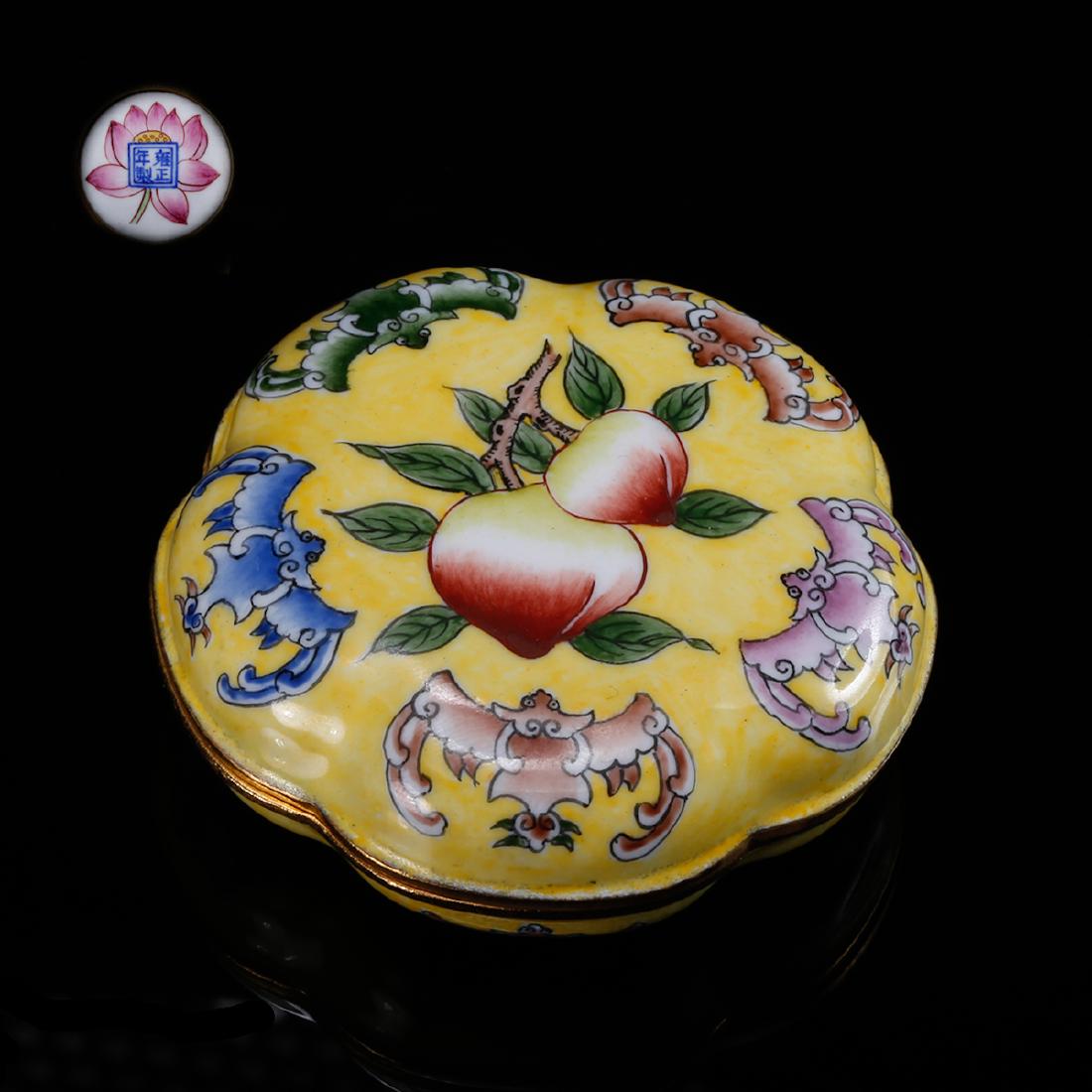 CHINESE BRONZE ENAMEL COVER BOX (1 of 6)