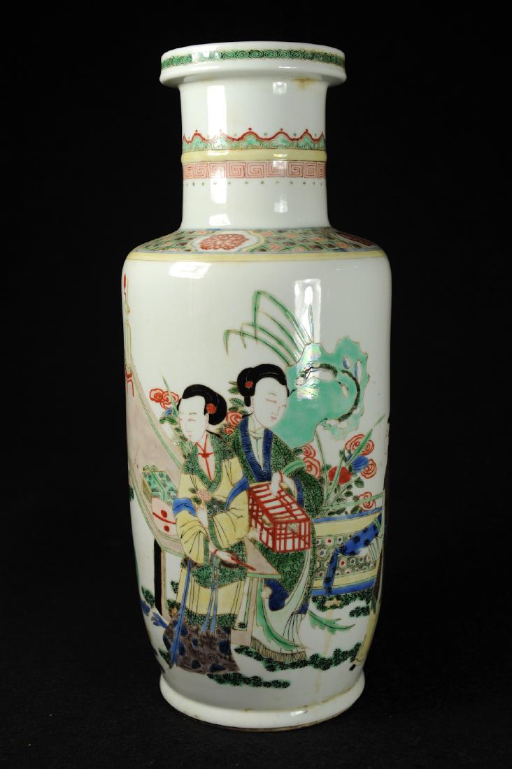 CHINESE FAMILLE VERTE FIGURAL PORCELAIN VASE (1 of 14)
