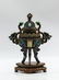 CHINESE SILVER ENAMEL DRAGON CENSER