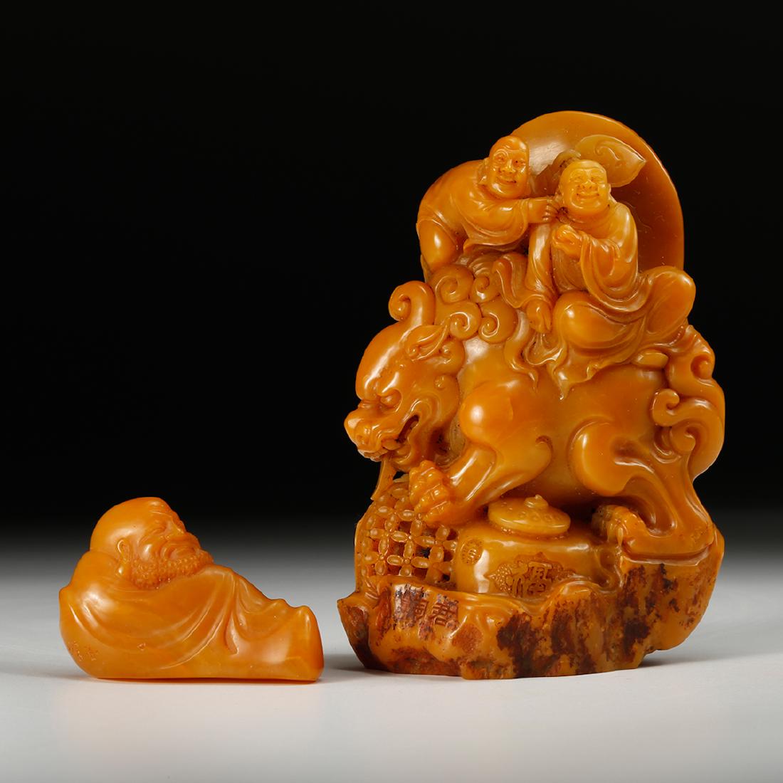 CHINESE TIANHUANG SOAPSTONE CARVINGS, TWO (1 of 8)