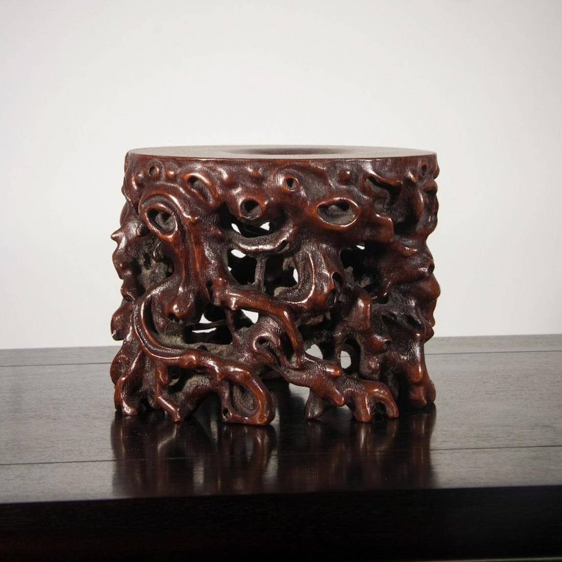 CHINESE BAMBOO ROOT STAND (1 of 8)