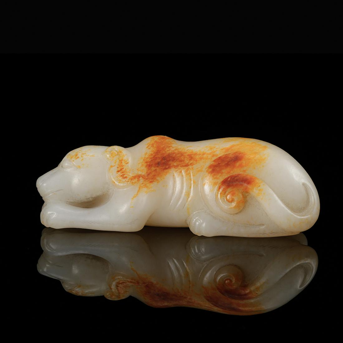 CHINESE WHITE JADE RECUMBENT DOG (1 of 9)