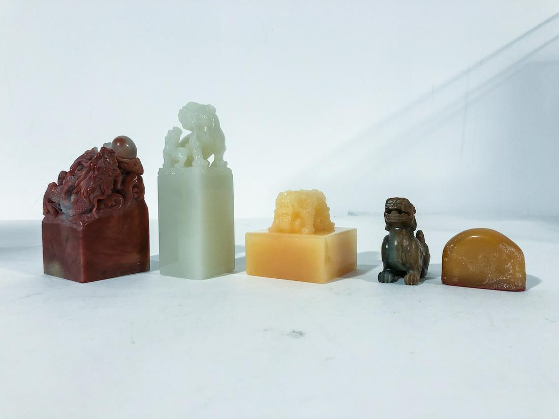GROUP OF CHINESE STONE SEALS (1 of 5)