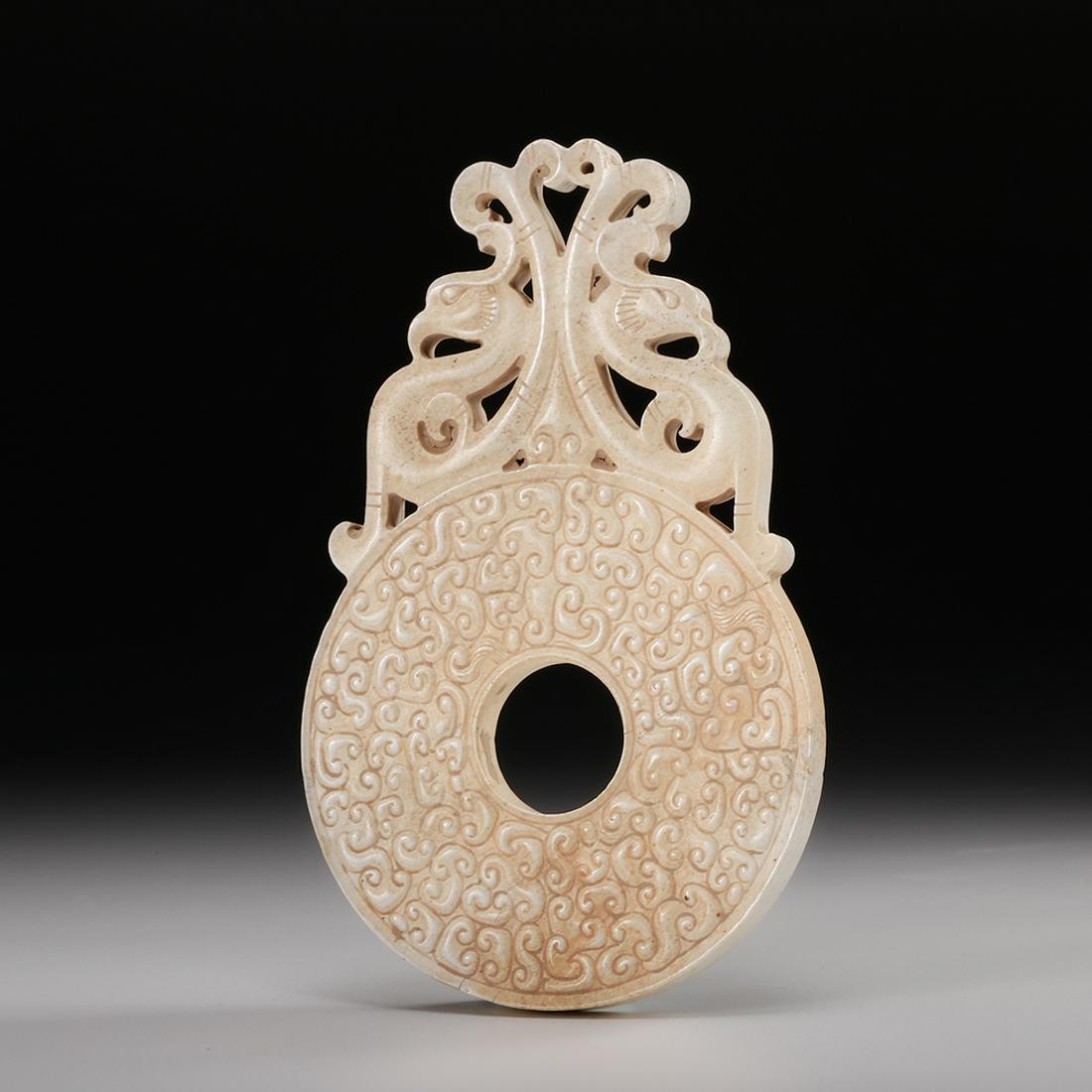 CHINESE ARCHAISTIC JADE BI DISK (1 of 10)