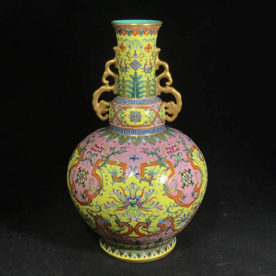 A Chinese Porcelain Dragon Eared Vase (1 of 8)