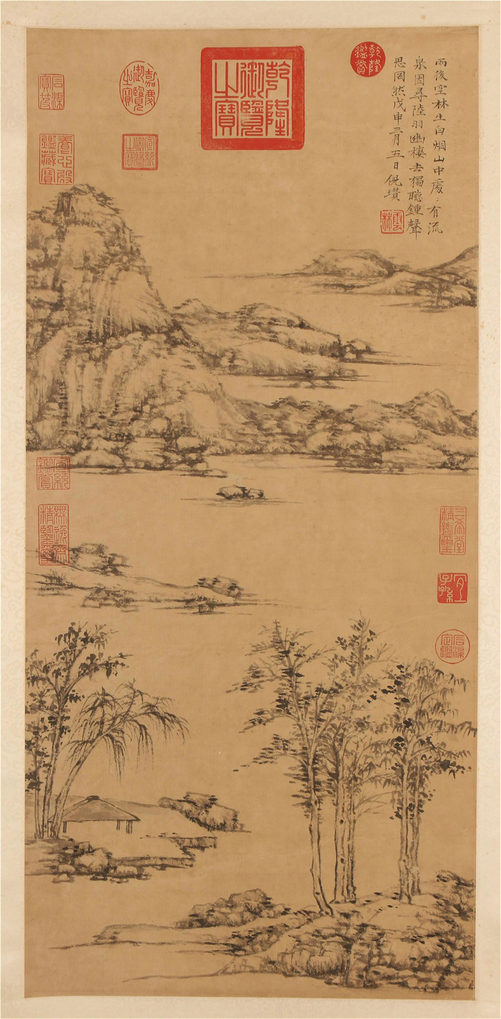 A Chinese Scroll Painting Of Mountains After Ni Zan (1 of 7)