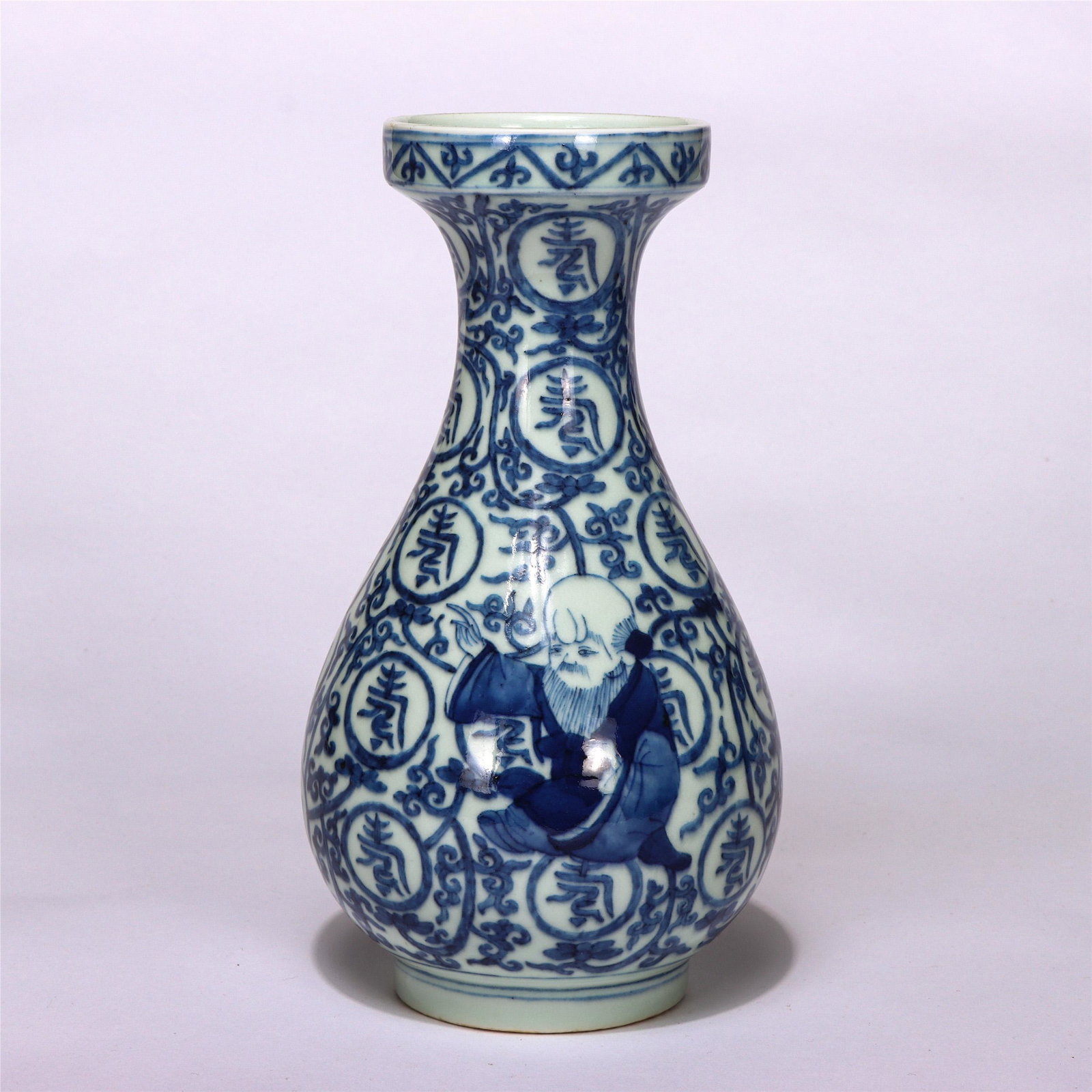 Chinese Blue White Figure Design Yuhuchun Vase (1 of 6)