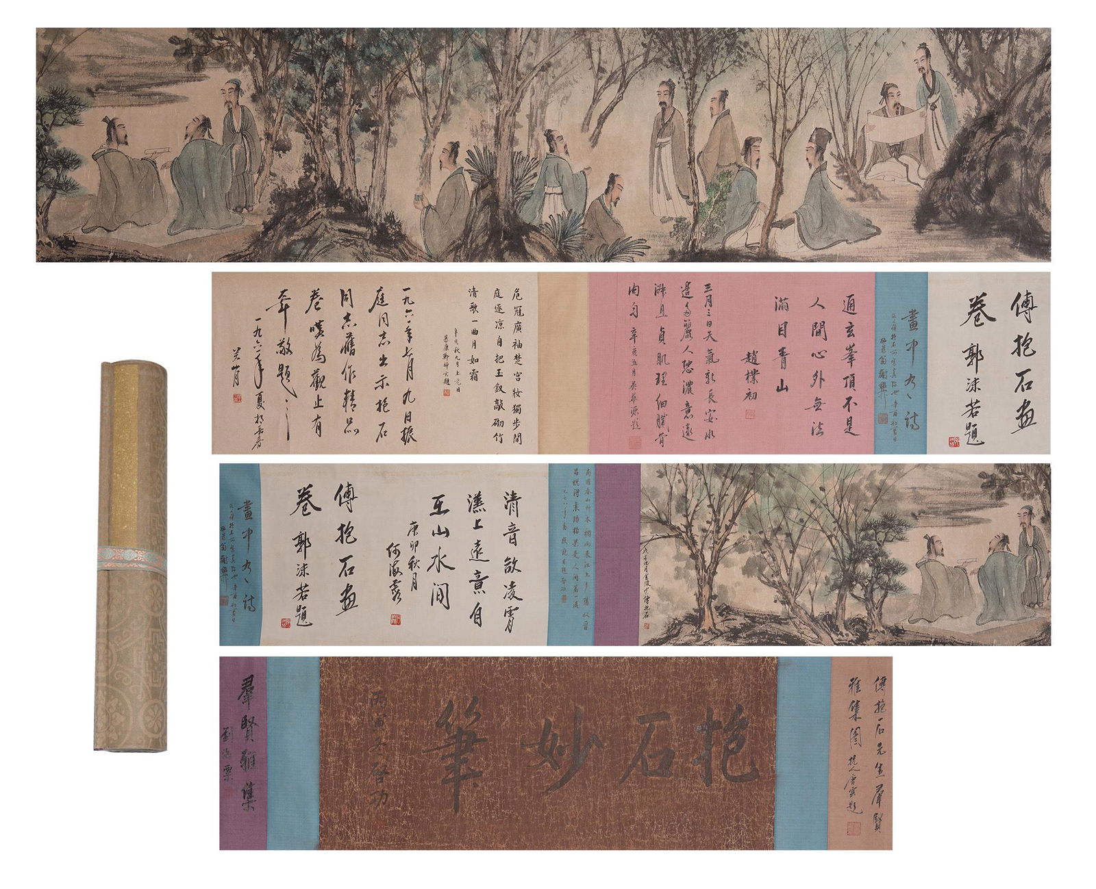 Chinese Painting Handscroll Of Elegant Scholars In (1 of 11)