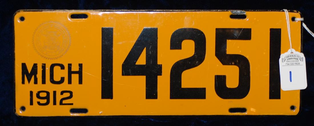 1912 Michigan License Plate #14251 (1 of 2)
