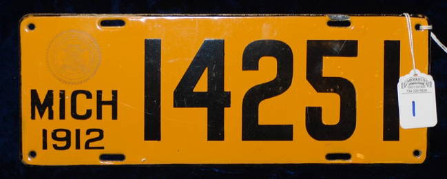 1912 Michigan License Plate #14251