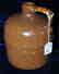 Unusual yellow brown & glaze Red Wing half gallon jug