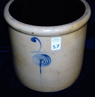 Red Wing two gallon target mark blue slip crock.: Base is marked “MINNESOTA STONEWARE Co RED WING”. Height 9 ½” diameter 10”. Crock remains in near mint condition, good original glaze with minimal fading. Albany slip inte