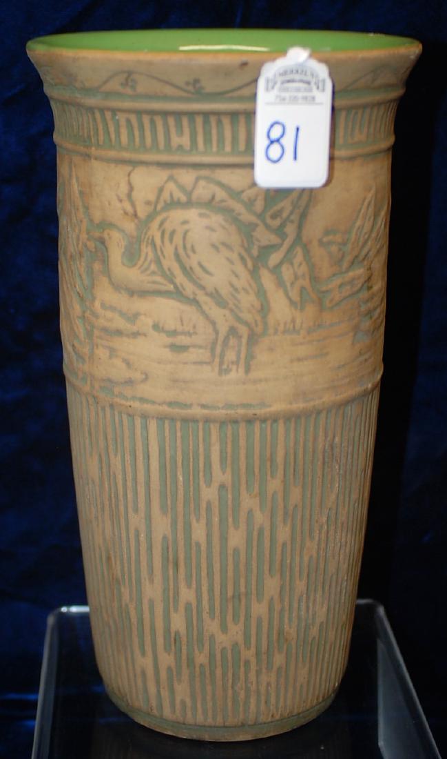 Brushed ware Red Wing Union Stoneware #144 Vase 10" (1 of 7)