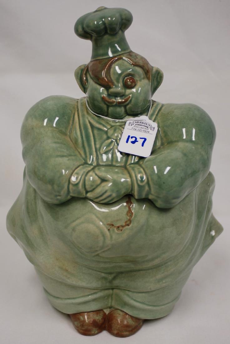 Red Wing Pierre the Chef in Green Cookie Jar 11.5"