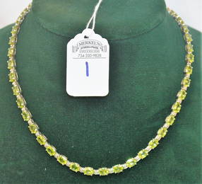 Magnificent Peridot Tennis Necklace