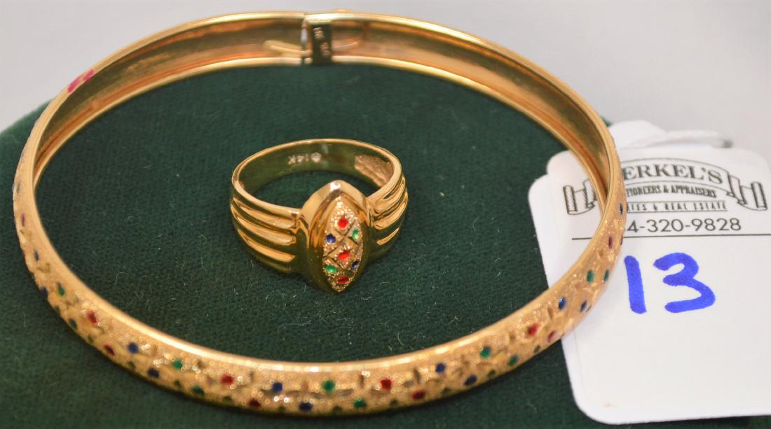 Lot of 2 Pieces- 14Kt (SLC Makers Mark) Bangle 7 in. (1 of 3)