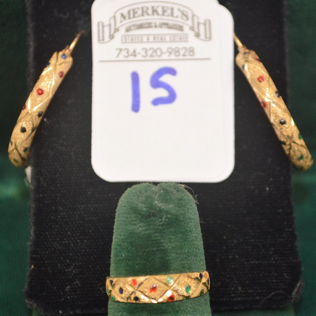 Lot of 2 Pieces-14Kt gold Size 6 Ring & 14Kt earrings (1 of 3)