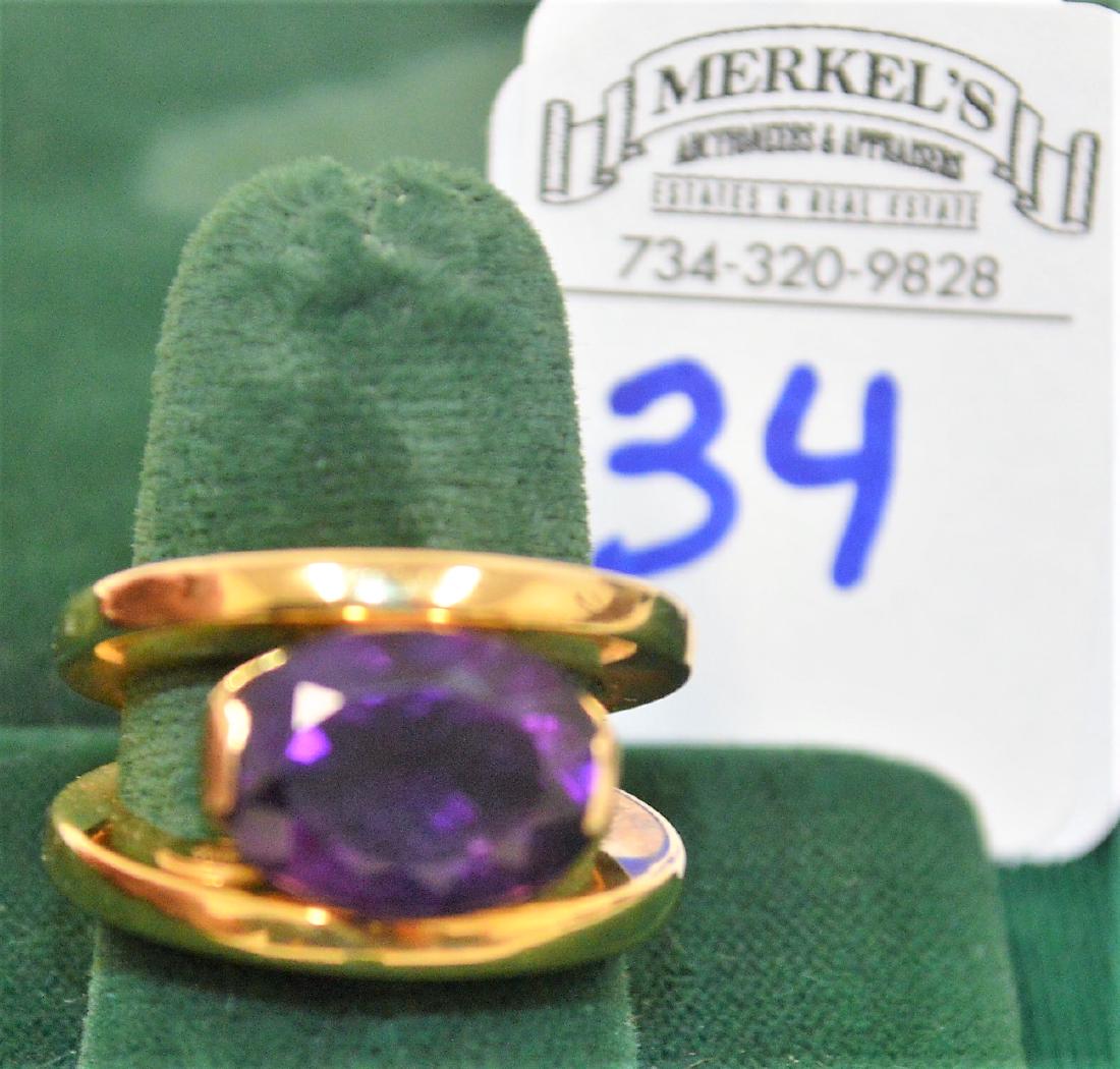 14KT Yellow Gold Ring-Size 7- Stamped 14K ITALY (1 of 3)