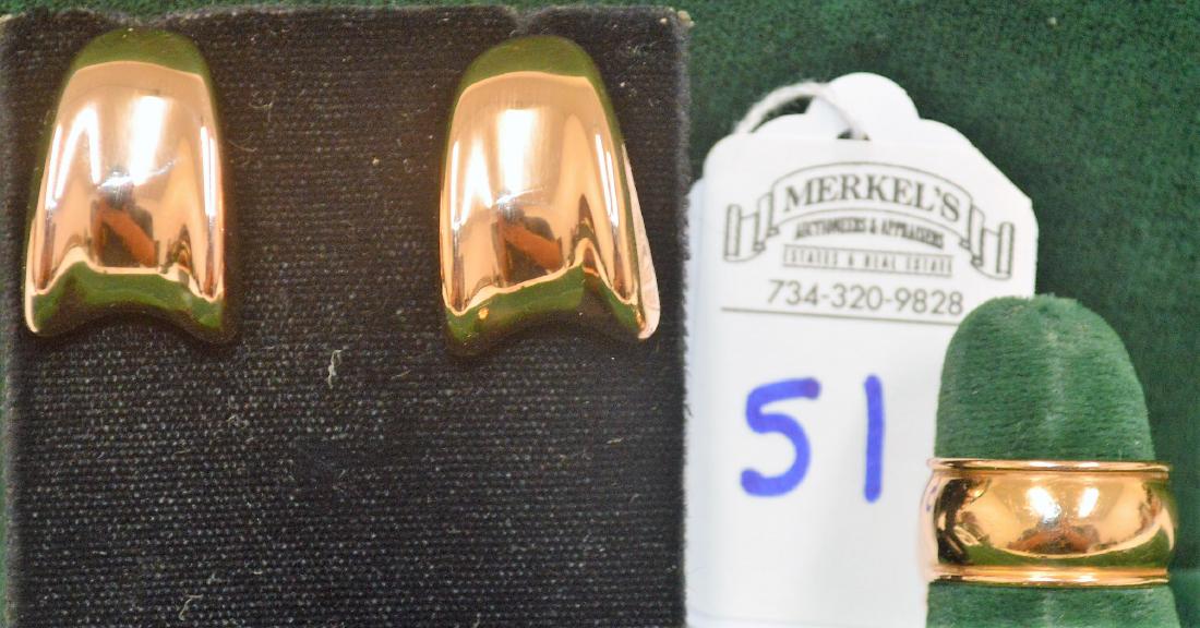 Italian Oro Nuovo Ring & Earrings Set (1 of 3)