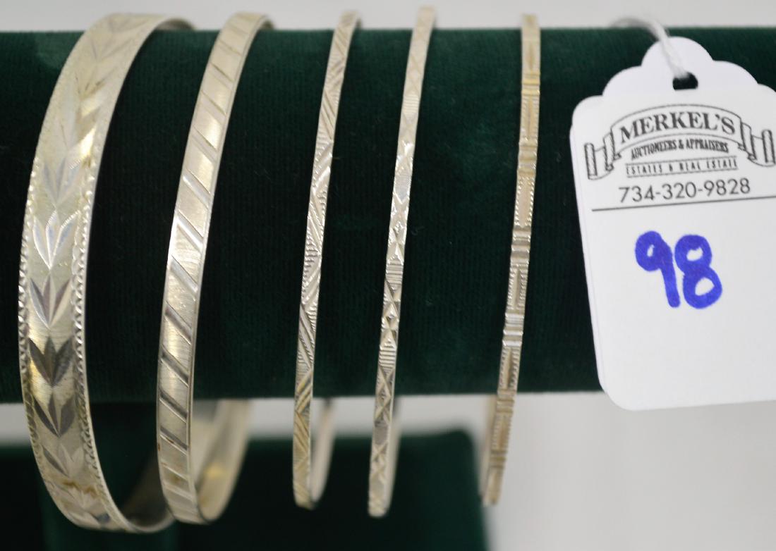 Lot of 5 Sterling Bangles (1 of 3)