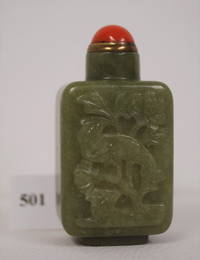 Green Nephrite Jade Snuff Bottle Circa 1800-1860