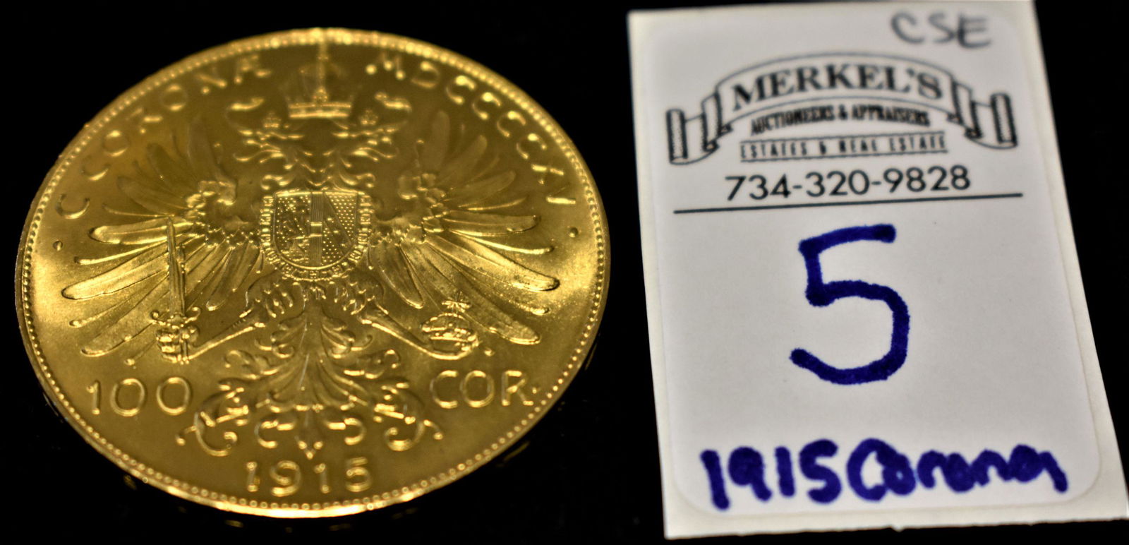 1915 100 Corona Austrian Gold Coin. BU. (1 of 2)